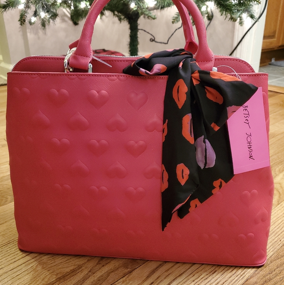 RARE* Betsey Johnson "Valentine's Day XO" Satchel Hot Pink | NWT BM20535 | HTF